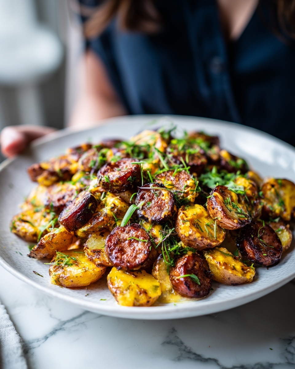 Cheesy Ranch Potatoes and Smoked Sausage Recipe - Recipe Image