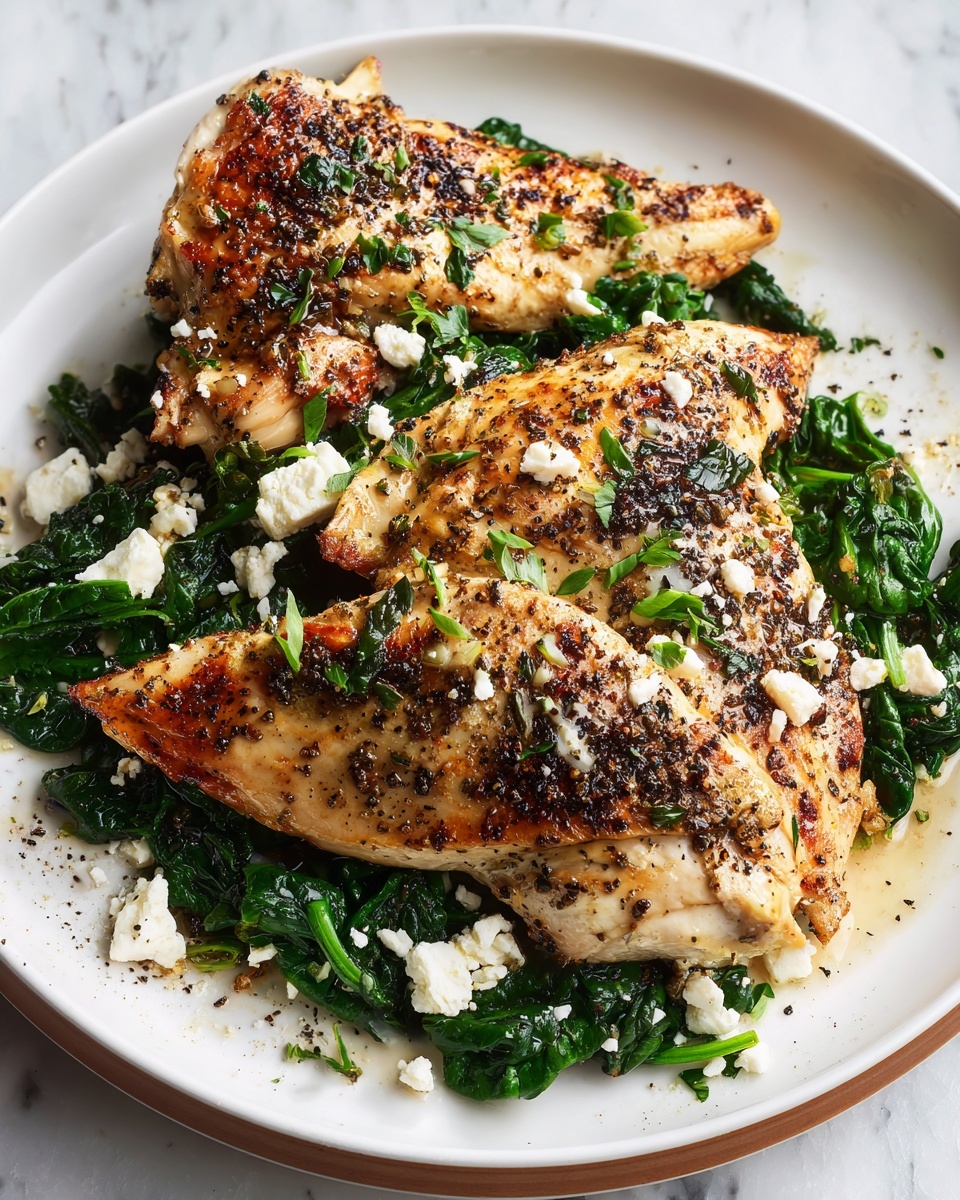 Easy Chicken Breast with Feta and Spinach Recipe - Recipe Image