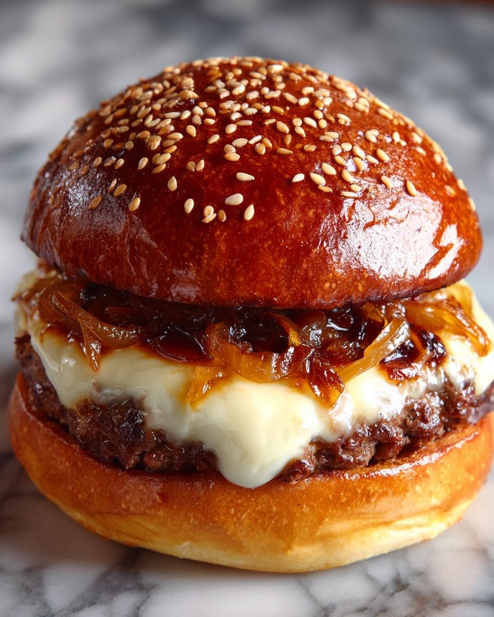 Gourmet French Onion Soup Burgers Recipe - Recipe Image