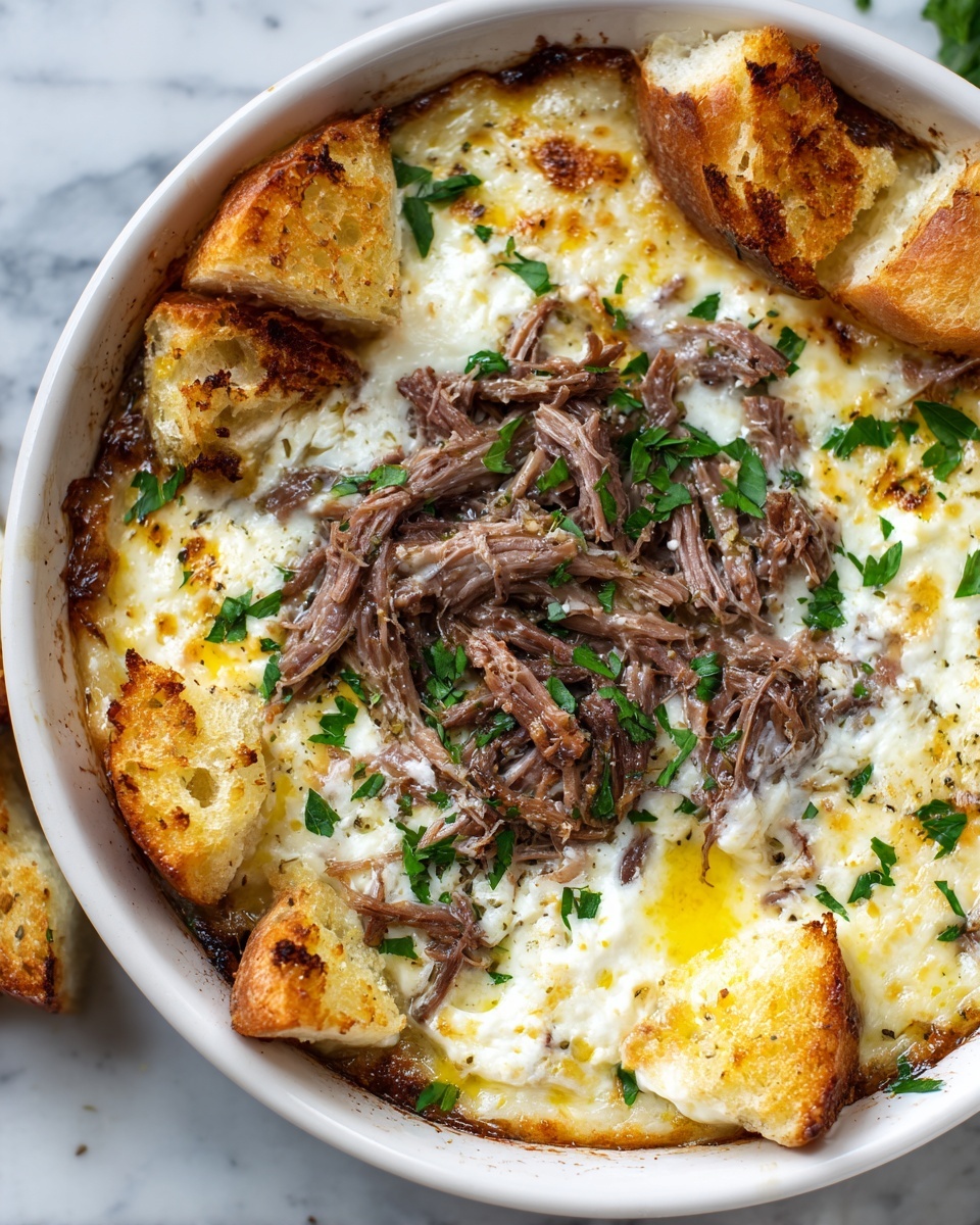 Pot Roast Beef Philly Cheese Steak Dip Recipe - Recipe Image