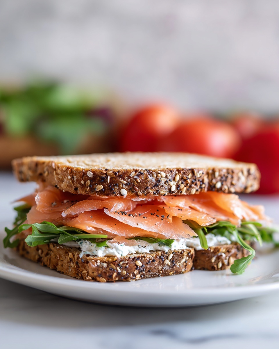 Smoked Salmon Sandwich with Cream Cheese, Dill, and Capers Recipe - Recipe Image