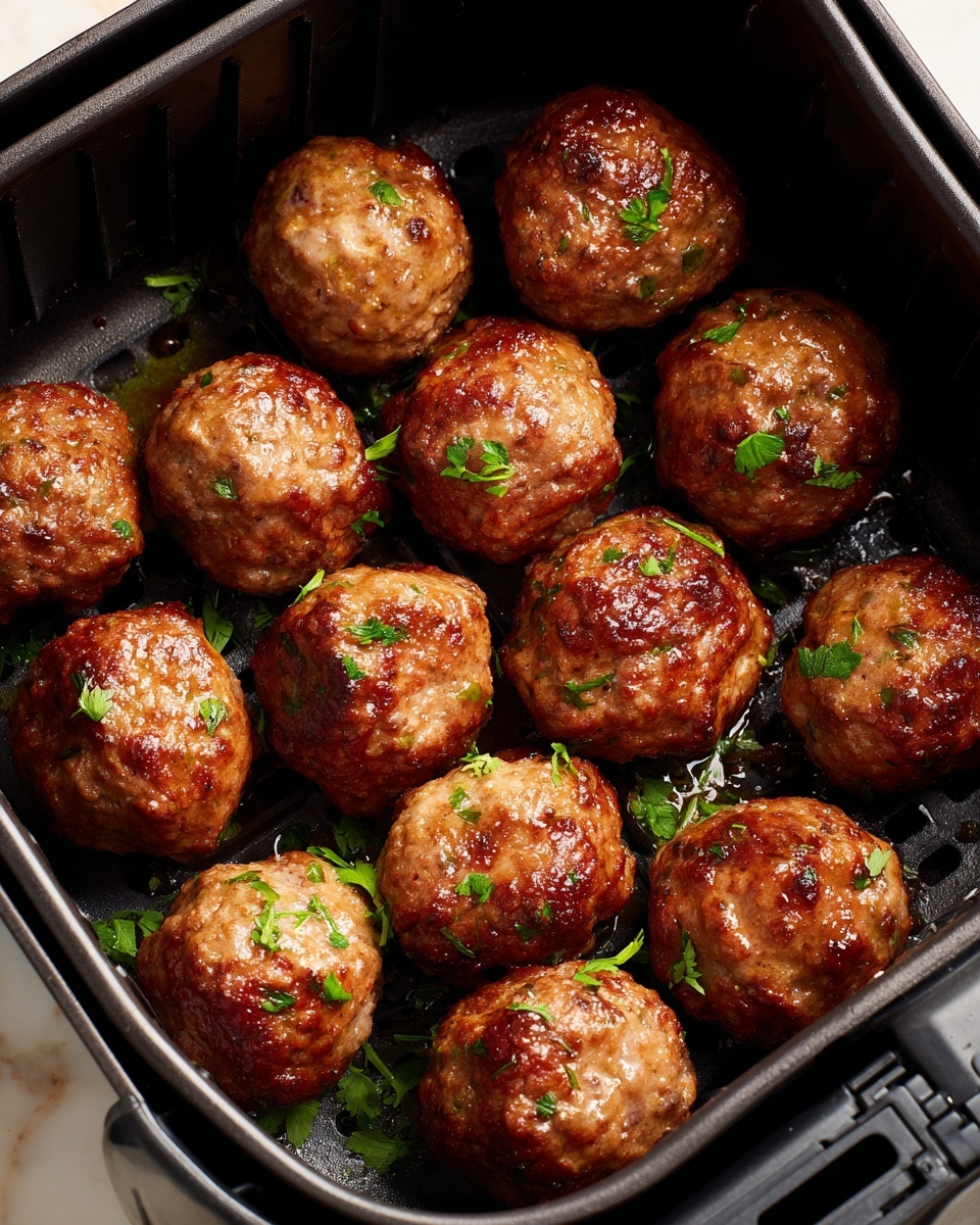 Juicy Air Fryer Beef Meatballs Recipe - Recipe Image