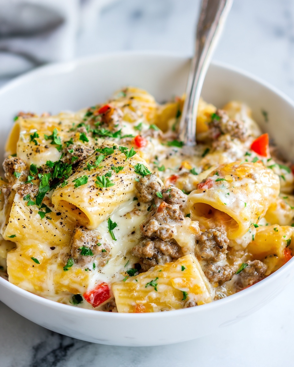 Classic Philly Cheesesteak Pasta Recipe - Recipe Image