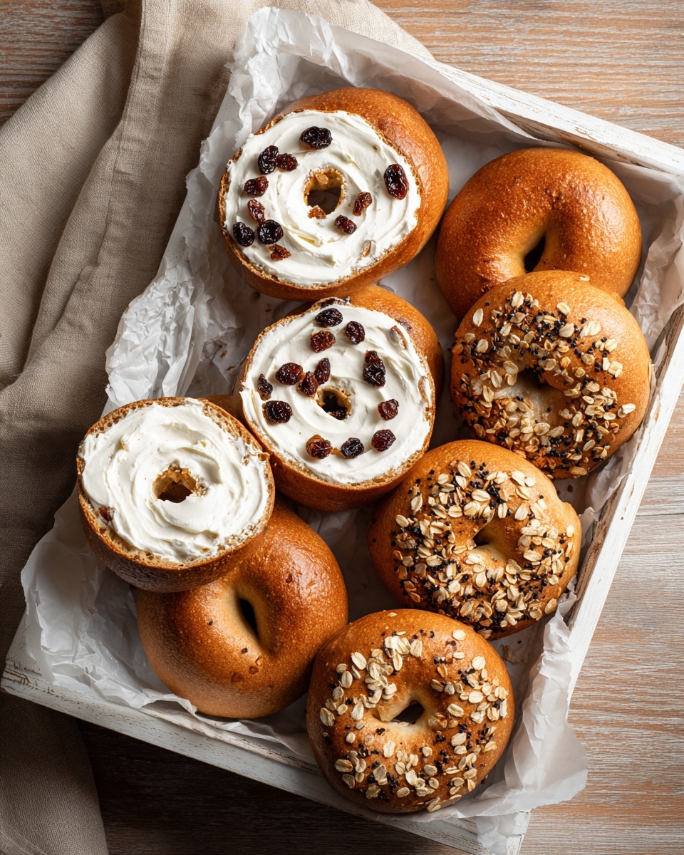 Cinnamon Raisin Bagels with Cream Cheese Recipe - Recipe Image