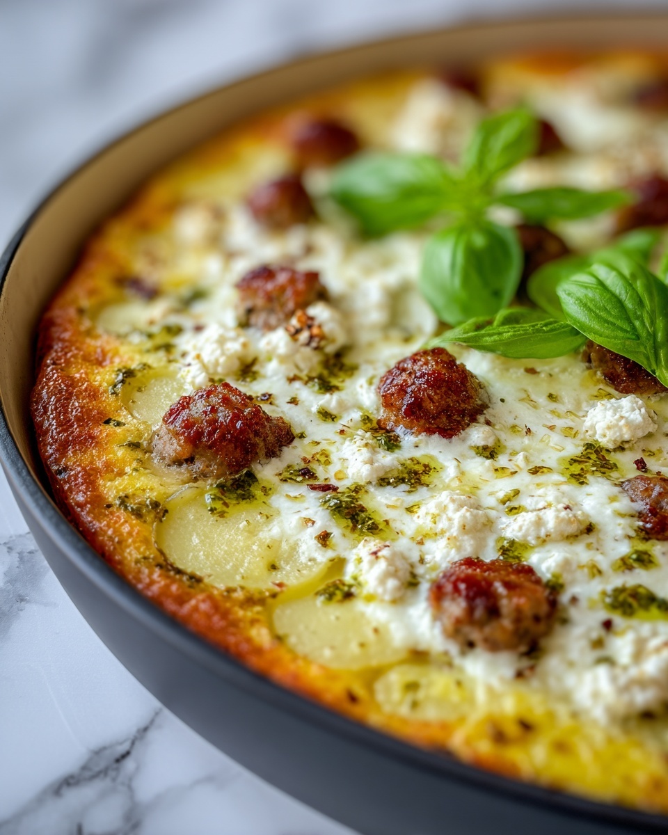 Pesto Potato Pizza with Sausage Recipe - Recipe Image