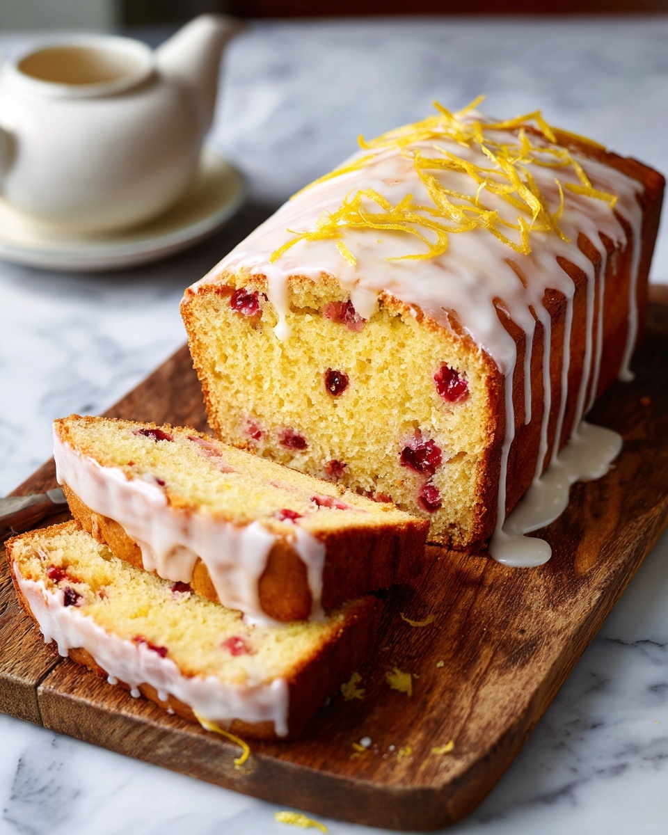 Lemon Rhubarb Loaf with Glaze Recipe - Recipe Image