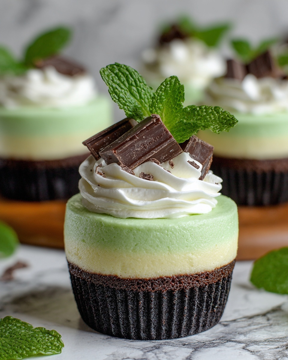 Mint Mini Cheesecakes Recipe - Recipe Image