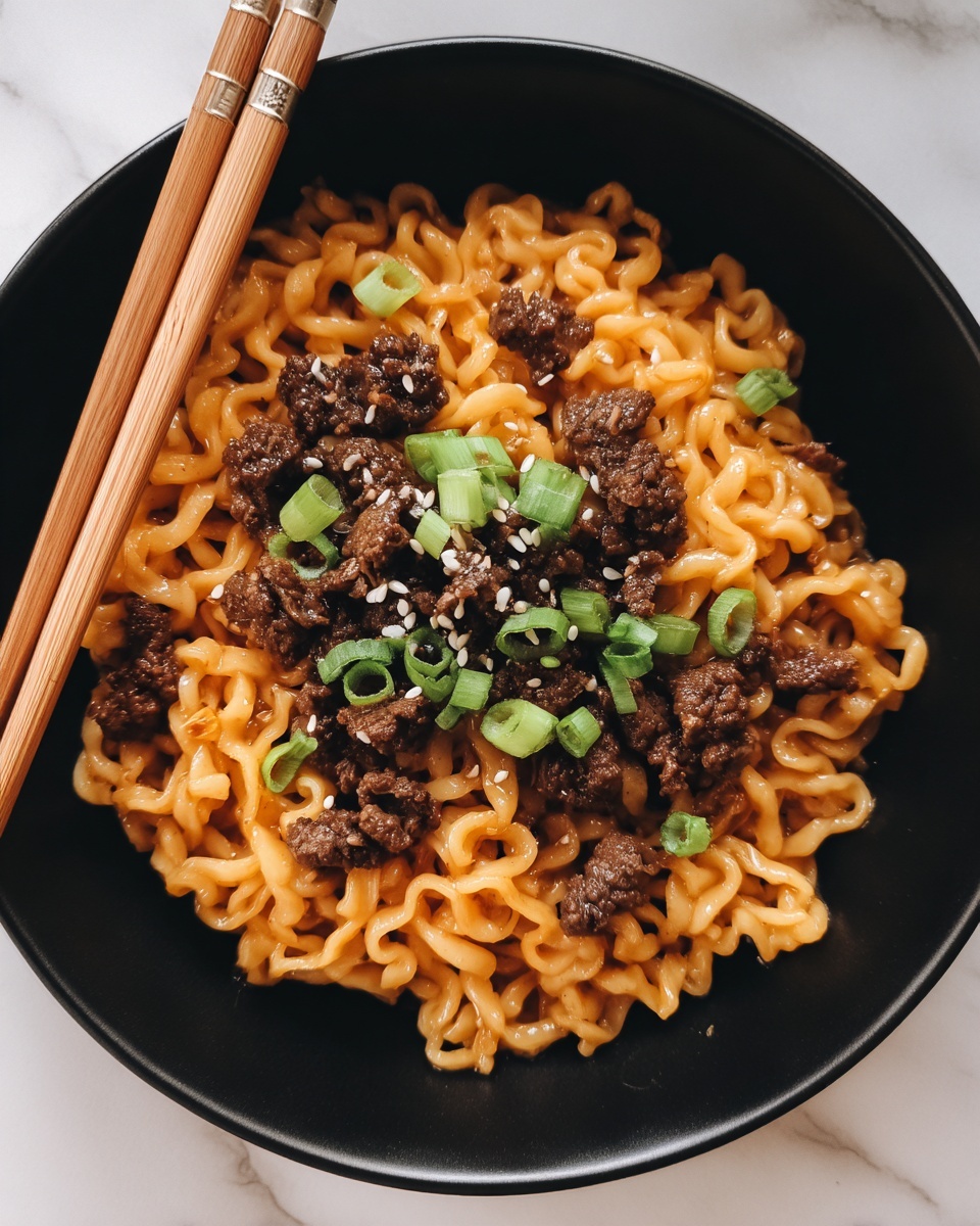Mongolian Ground Beef Noodles Recipe - Recipe Image