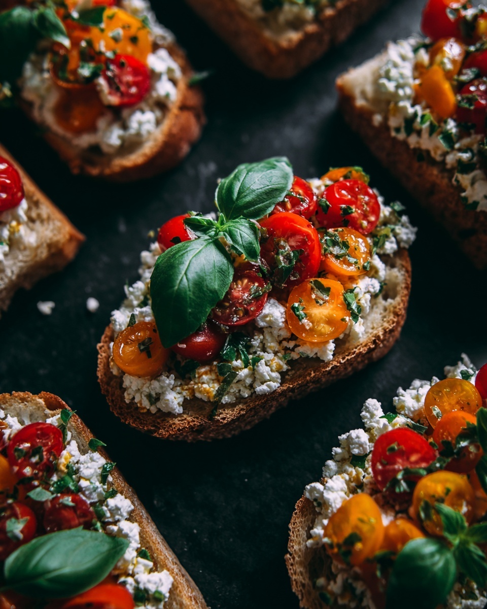Roasted Red Pepper and Feta Bruschetta Recipe - Recipe Image