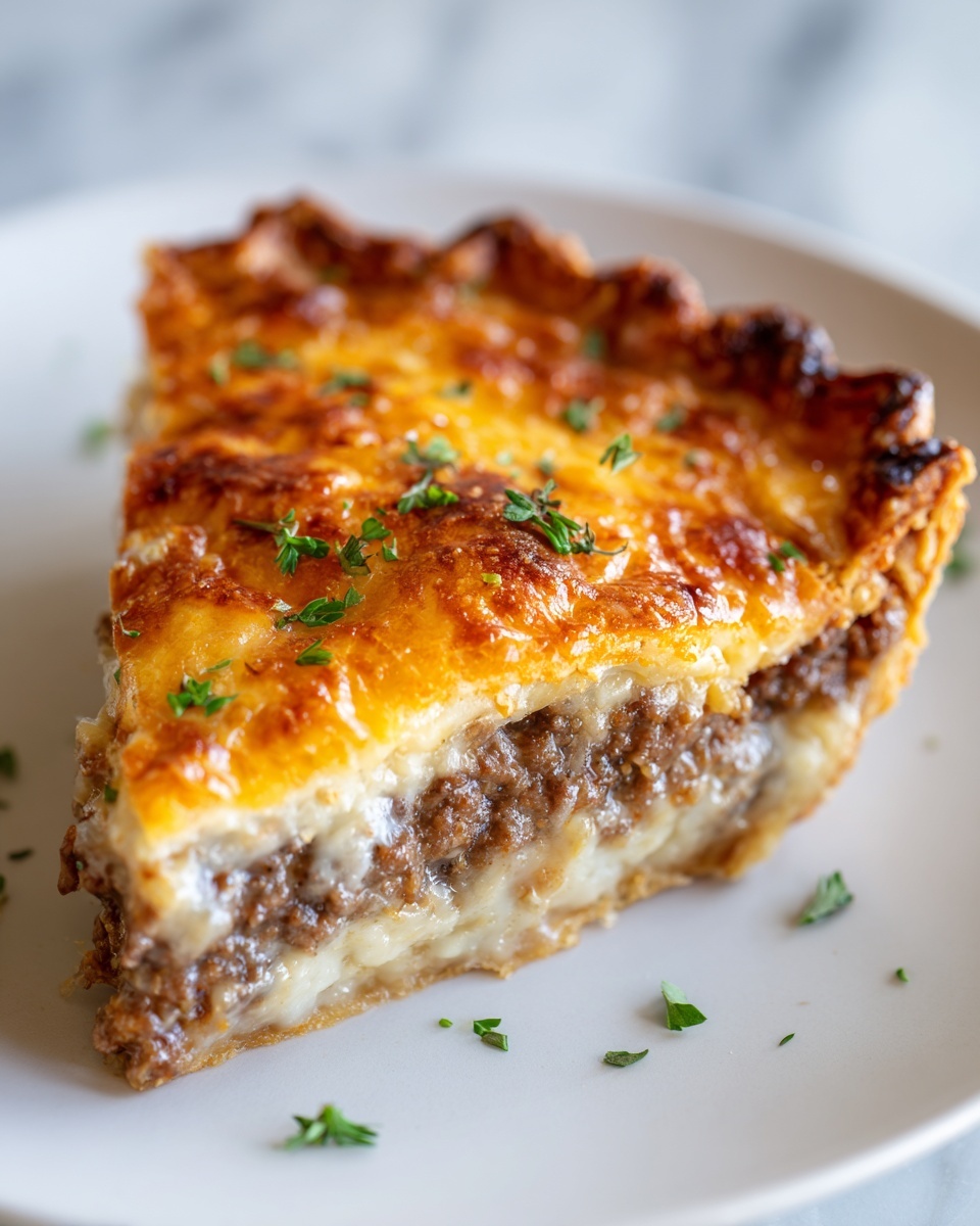 Classic American Cheeseburger Pie Recipe - Recipe Image