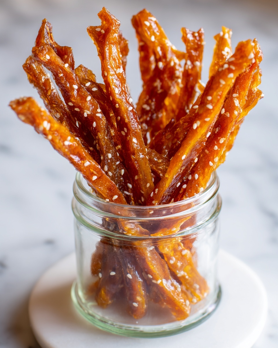 Honey Garlic Chicken Jerky at Home Recipe - Recipe Image