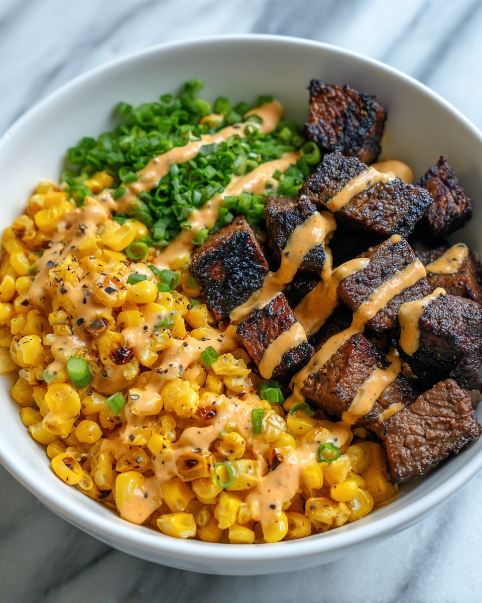 Korean BBQ Beef Bowl with Corn & Creamy Sauce Recipe - Recipe Image