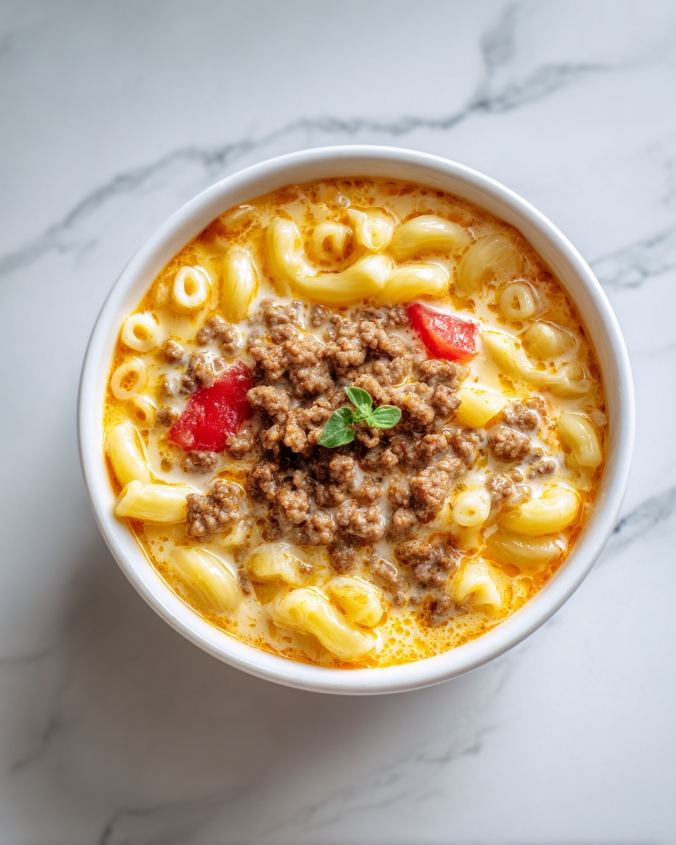 One-Pot Macaroni Cheeseburger Soup Recipe - Recipe Image