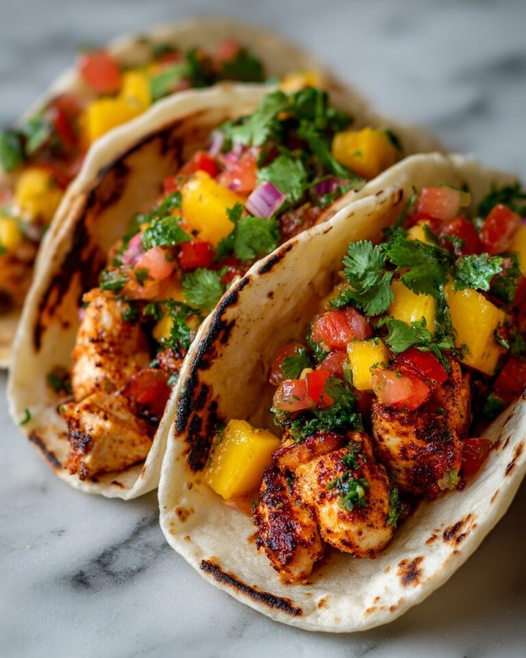 Cilantro-Lime Chicken Tacos with Peach Salsa Recipe