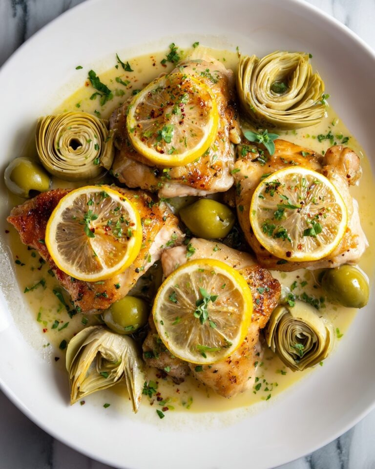 Mediterranean Lemon Chicken with Artichokes & Olives Recipe