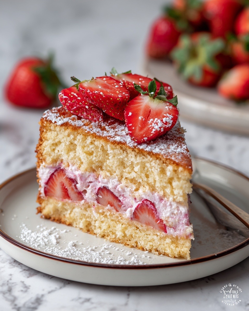 French Strawberry Cake Recipe - Recipe Image