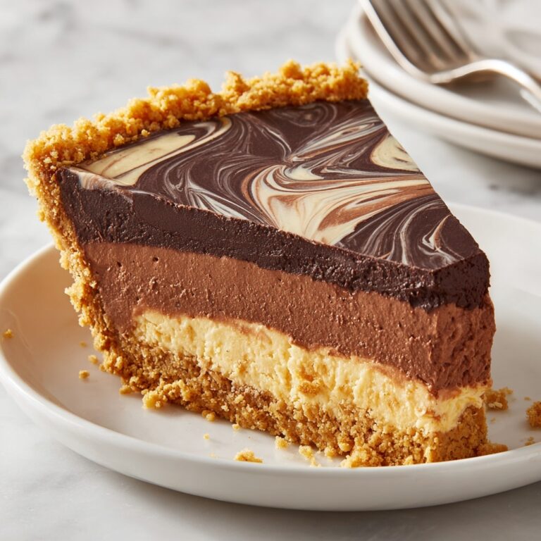 No-Bake Chocolate Peanut Butter Swirl Pie Recipe