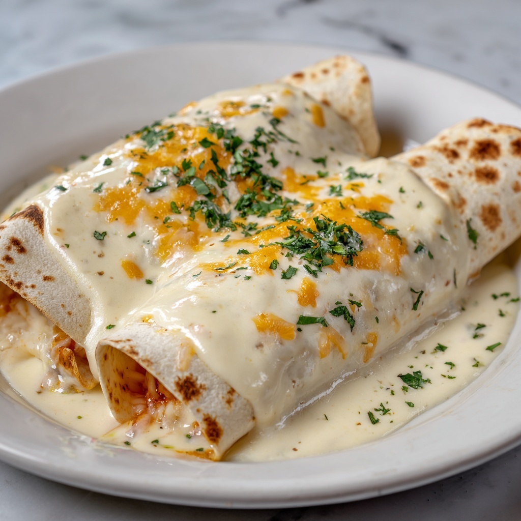 Cheesy Chicken Alfredo Wraps Recipe - Recipe Image