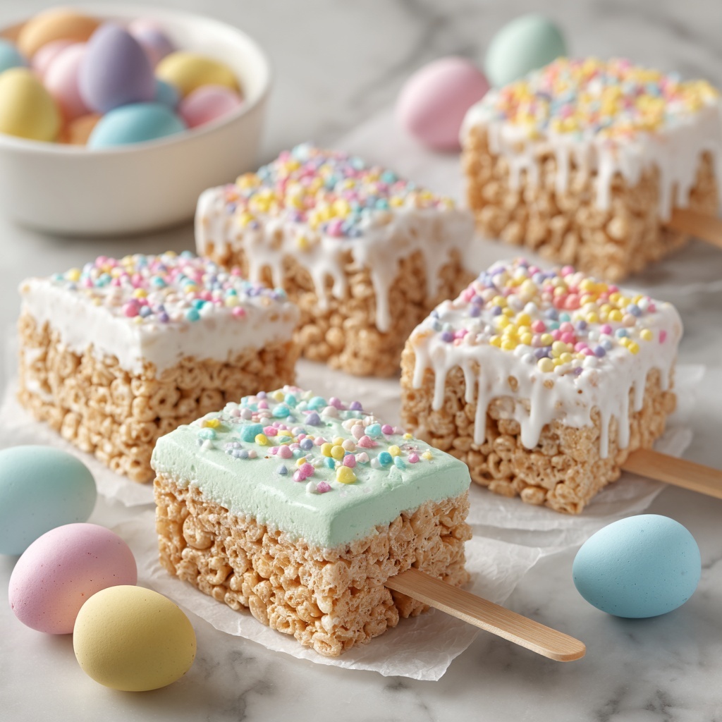 Chocolate-Dipped Easter Rice Krispie Treats Recipe - Recipe Image