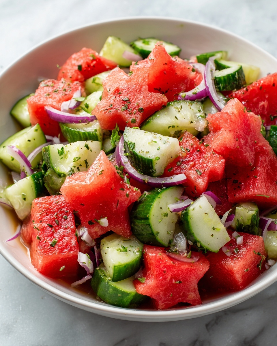 The Ultimate Watermelon Cucumber Salad for Hot Summer Days Recipe - Recipe Image