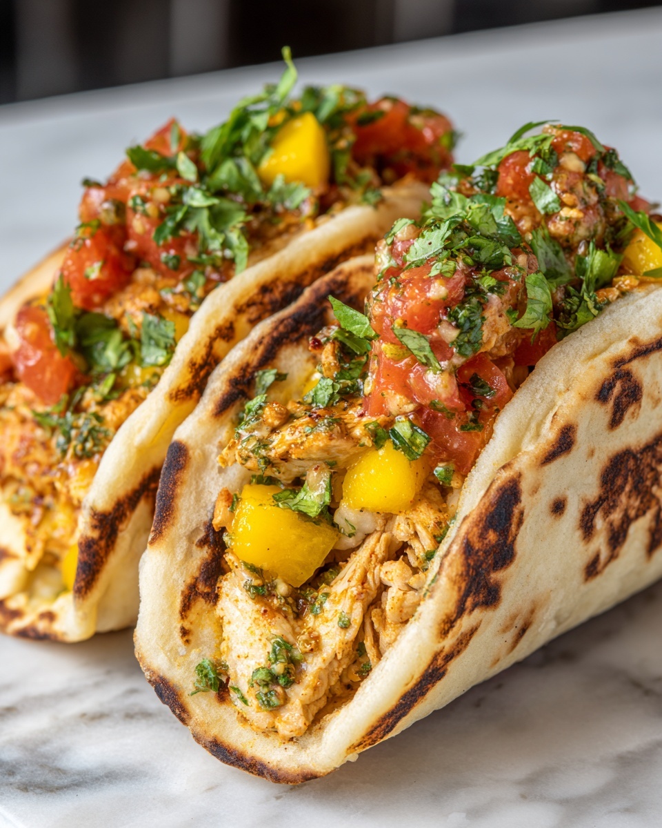 Cilantro-Lime Chicken Tacos with Peach Salsa Recipe - Recipe Image