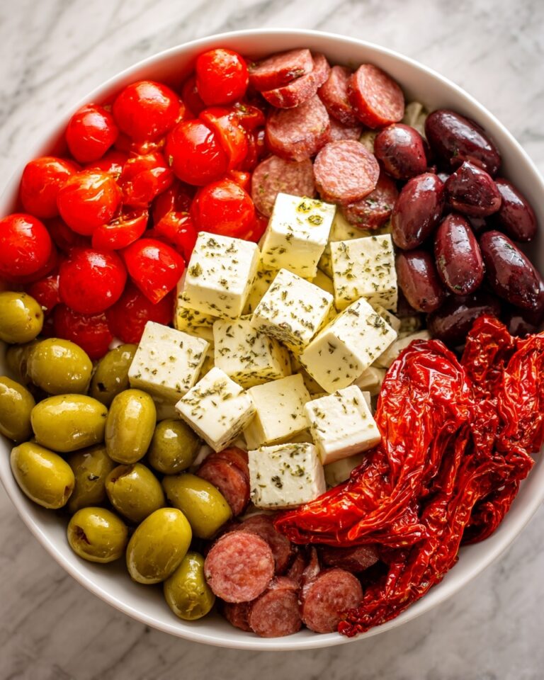 Easy Marinated Cheese Appetizer with Salami & Pickles Recipe