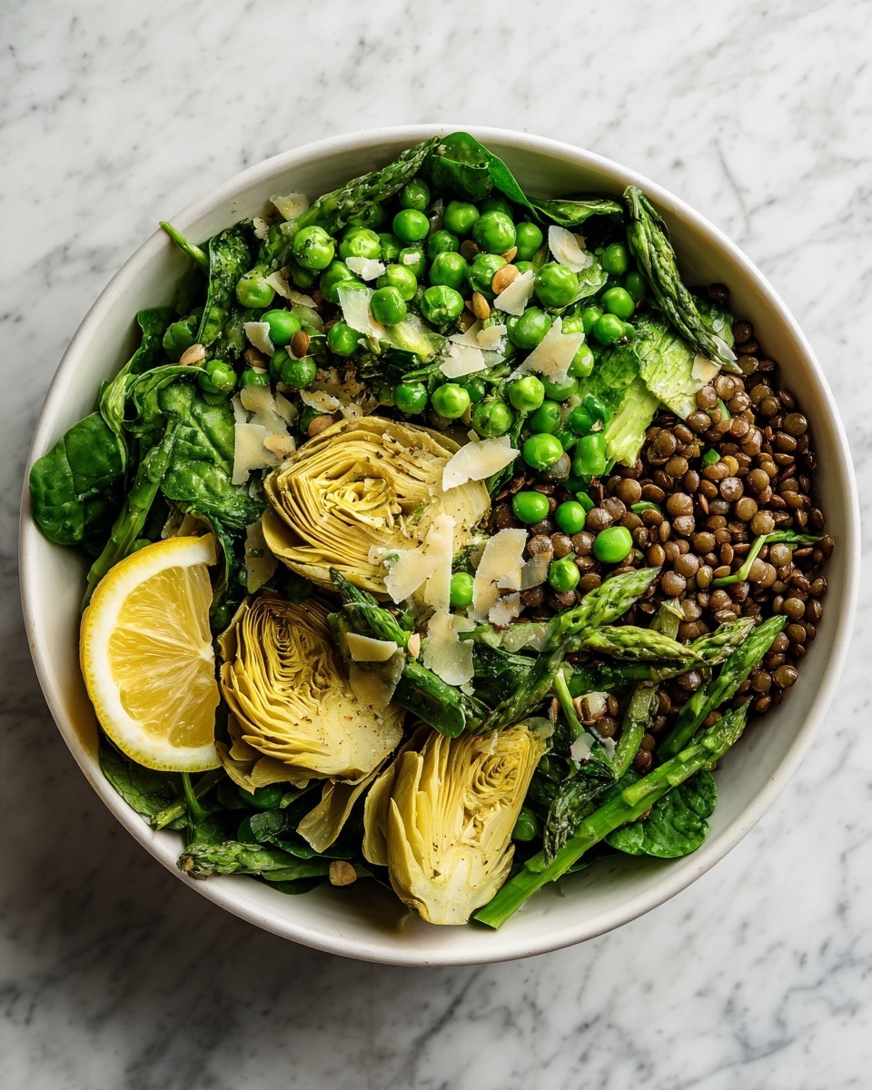 Spring Lentil Salad with Fresh Herbs, Vegetables, and Feta Recipe - Recipe Image