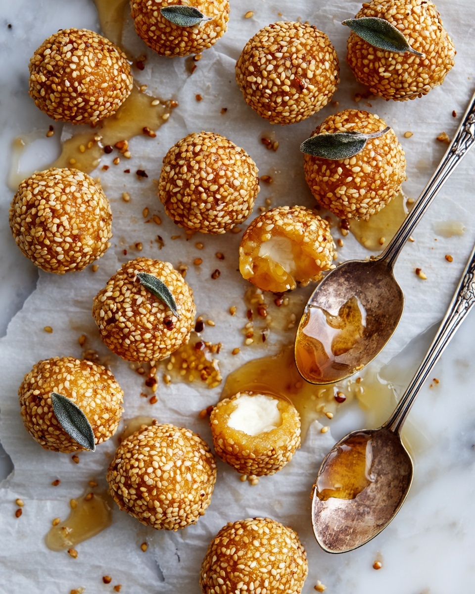 Fried Goat Cheese Balls with Spicy Sage Honey Recipe - Recipe Image