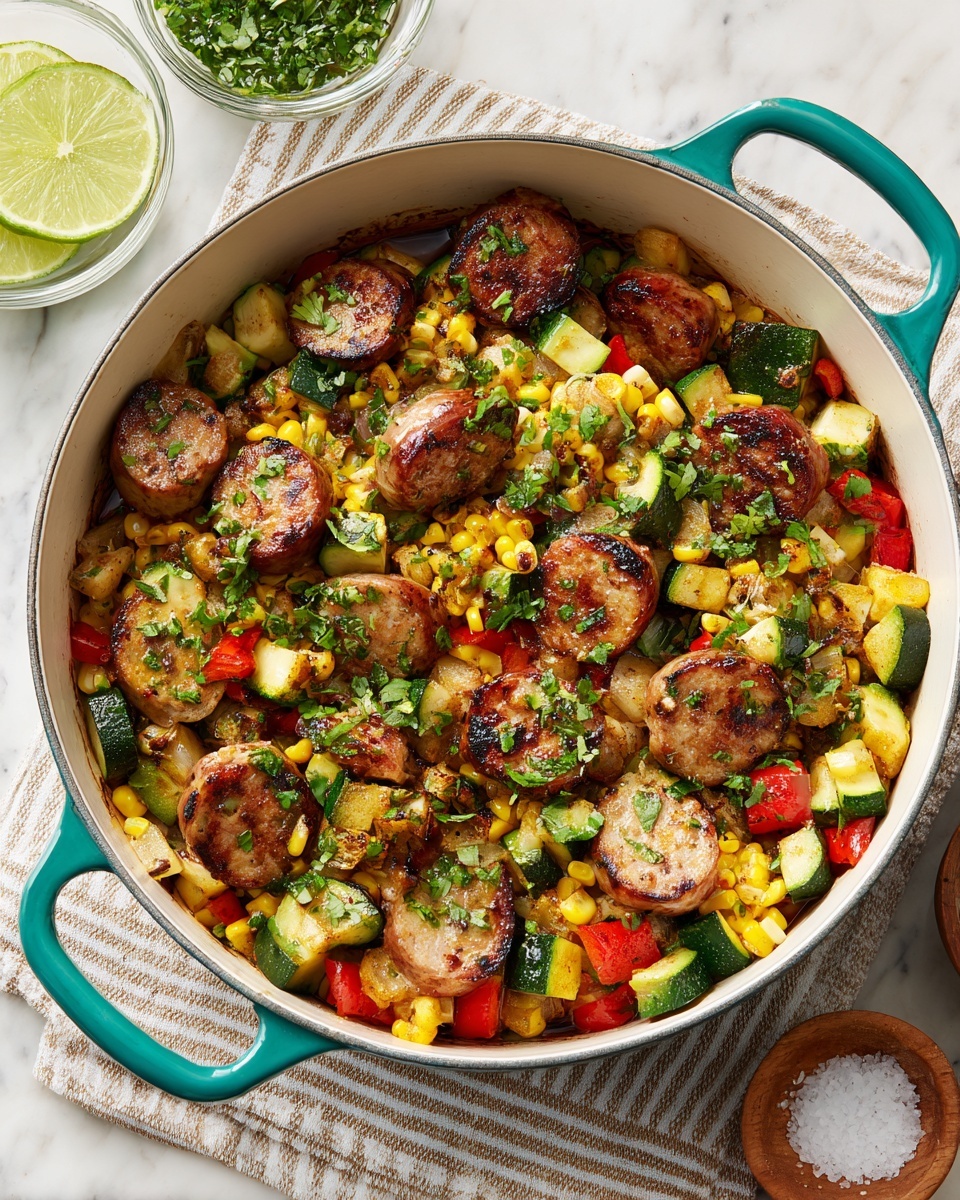 Summer Sausage Skillet with Andouille Sausage Recipe - Recipe Image