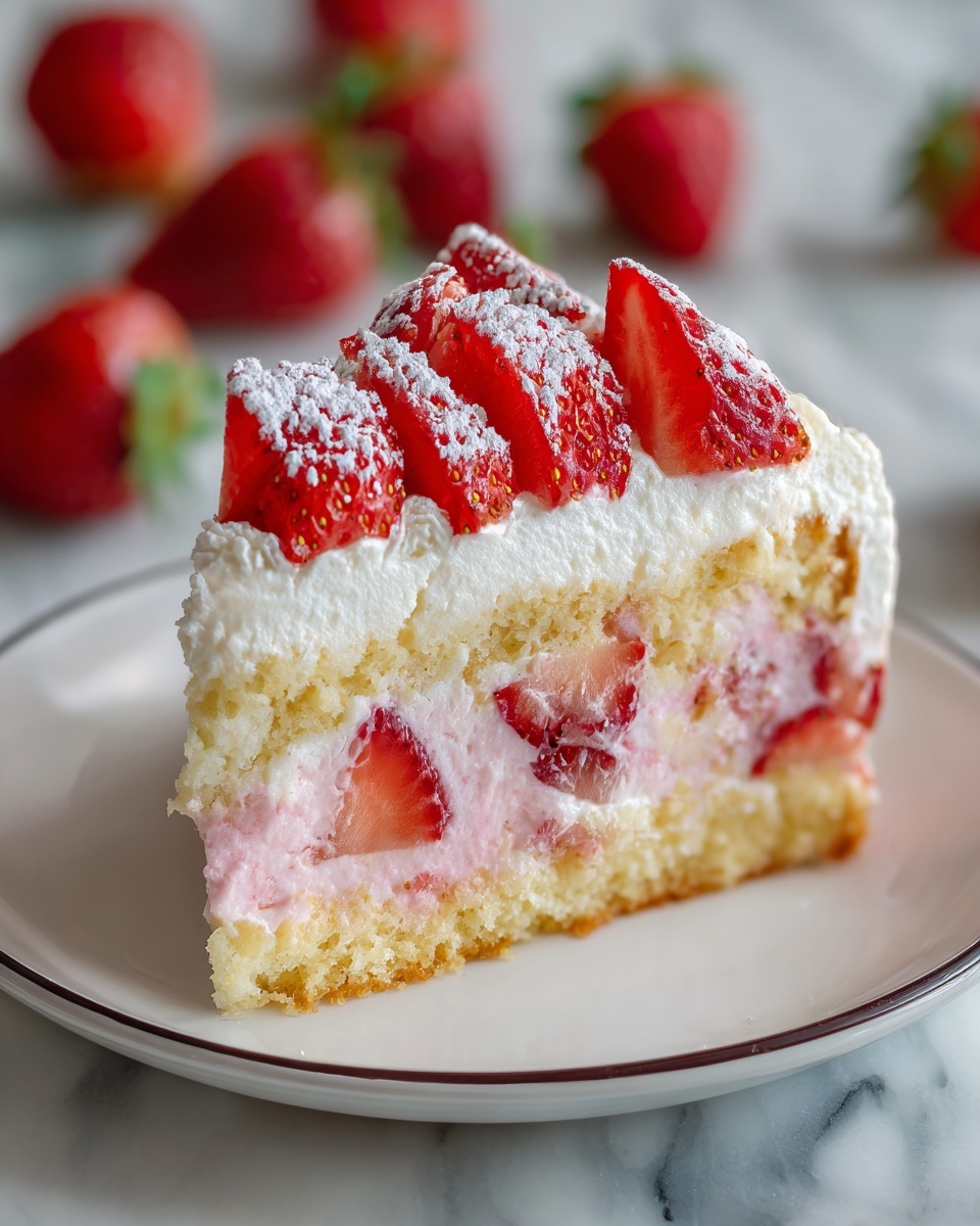 French Strawberry Cake Recipe - Recipe Image
