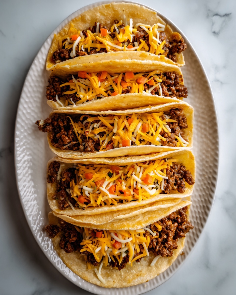 Melty Mac & Cheese Burger Tacos Recipe - Recipe Image