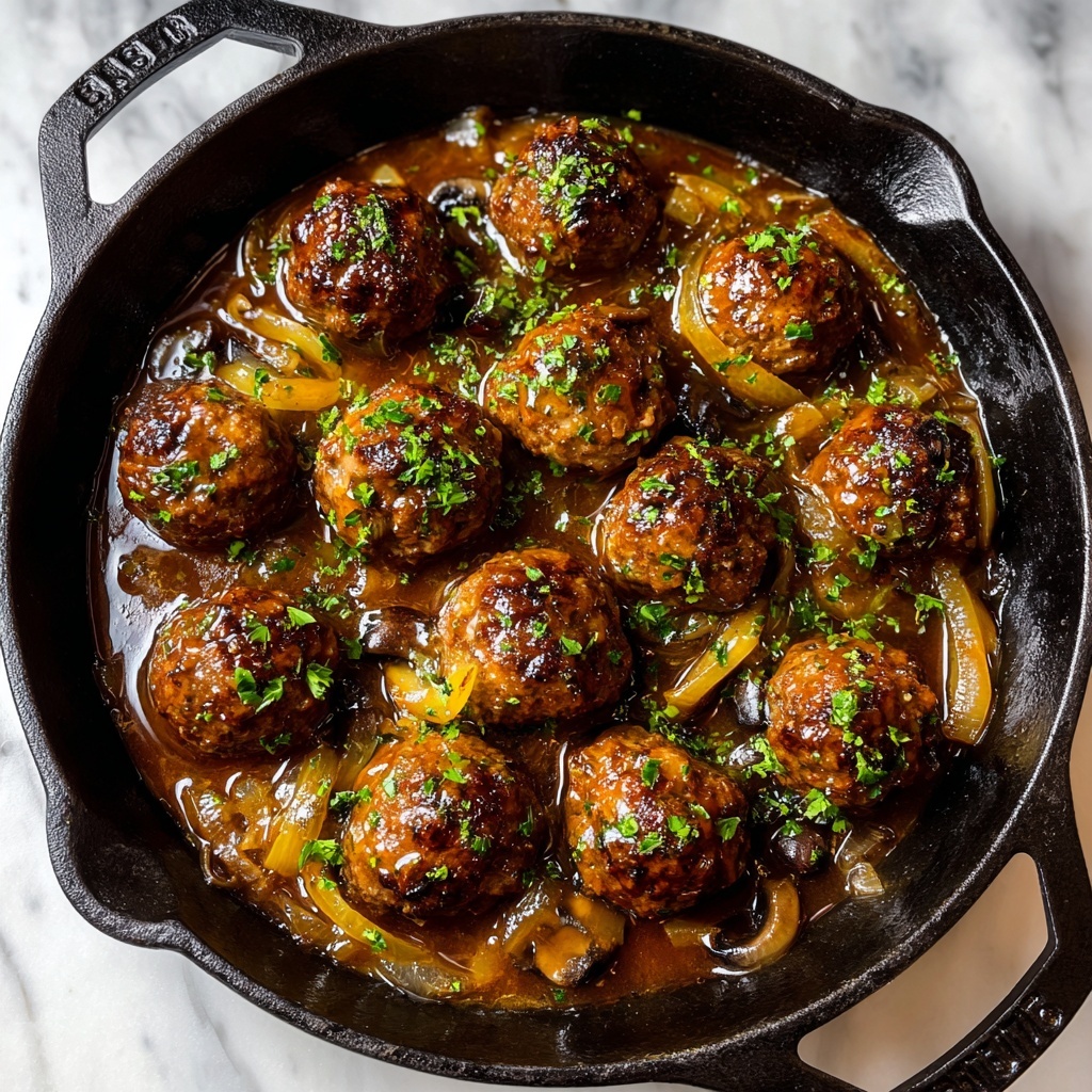 Mouthwatering Salisbury Steak Meatballs with Hearty Mushroom Gravy Recipe - Recipe Image