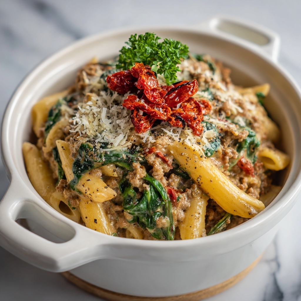 Creamy Tuscan Sausage Pasta Recipe - Recipe Image