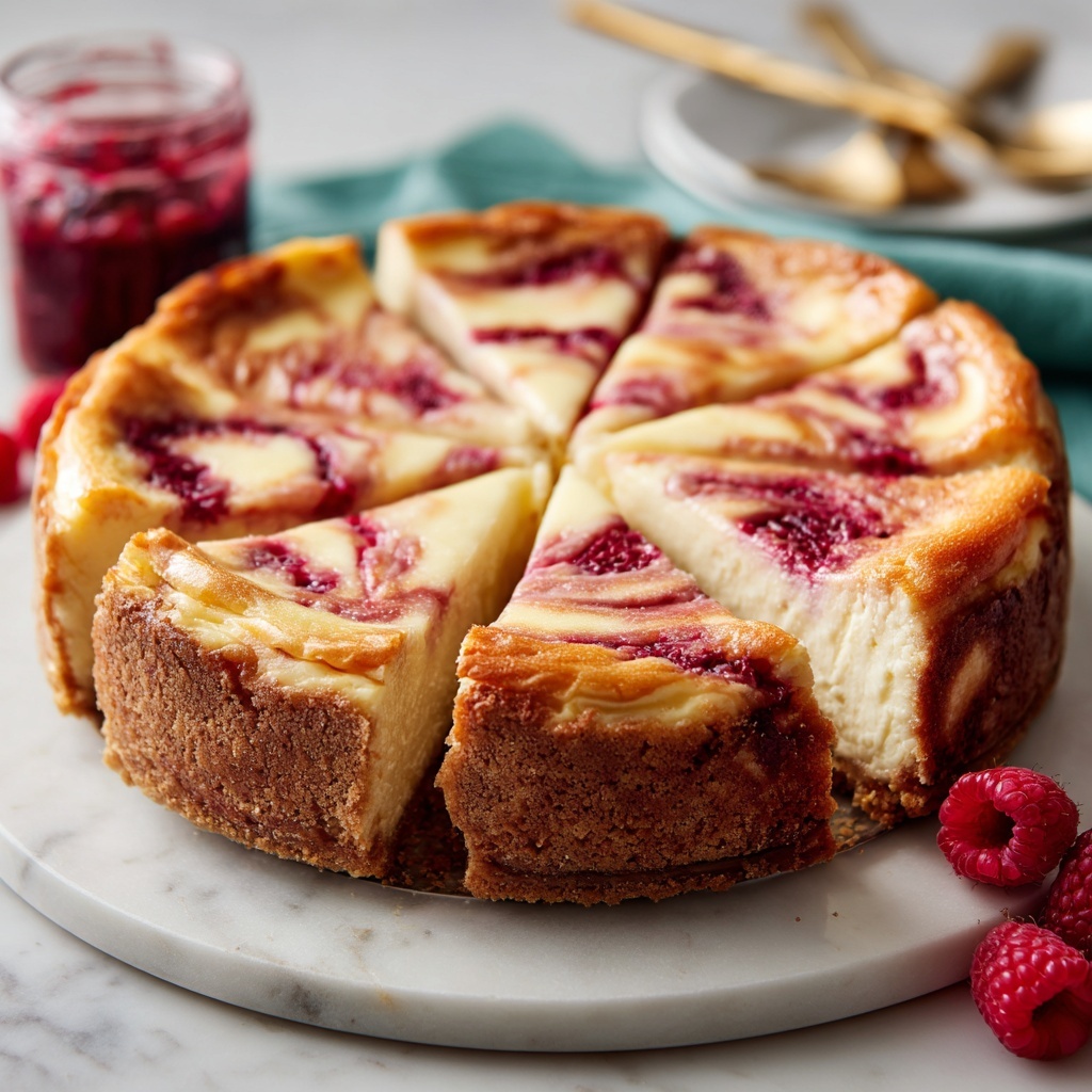 Raspberry Cheesecake with Raspberry Sauce Recipe - Recipe Image