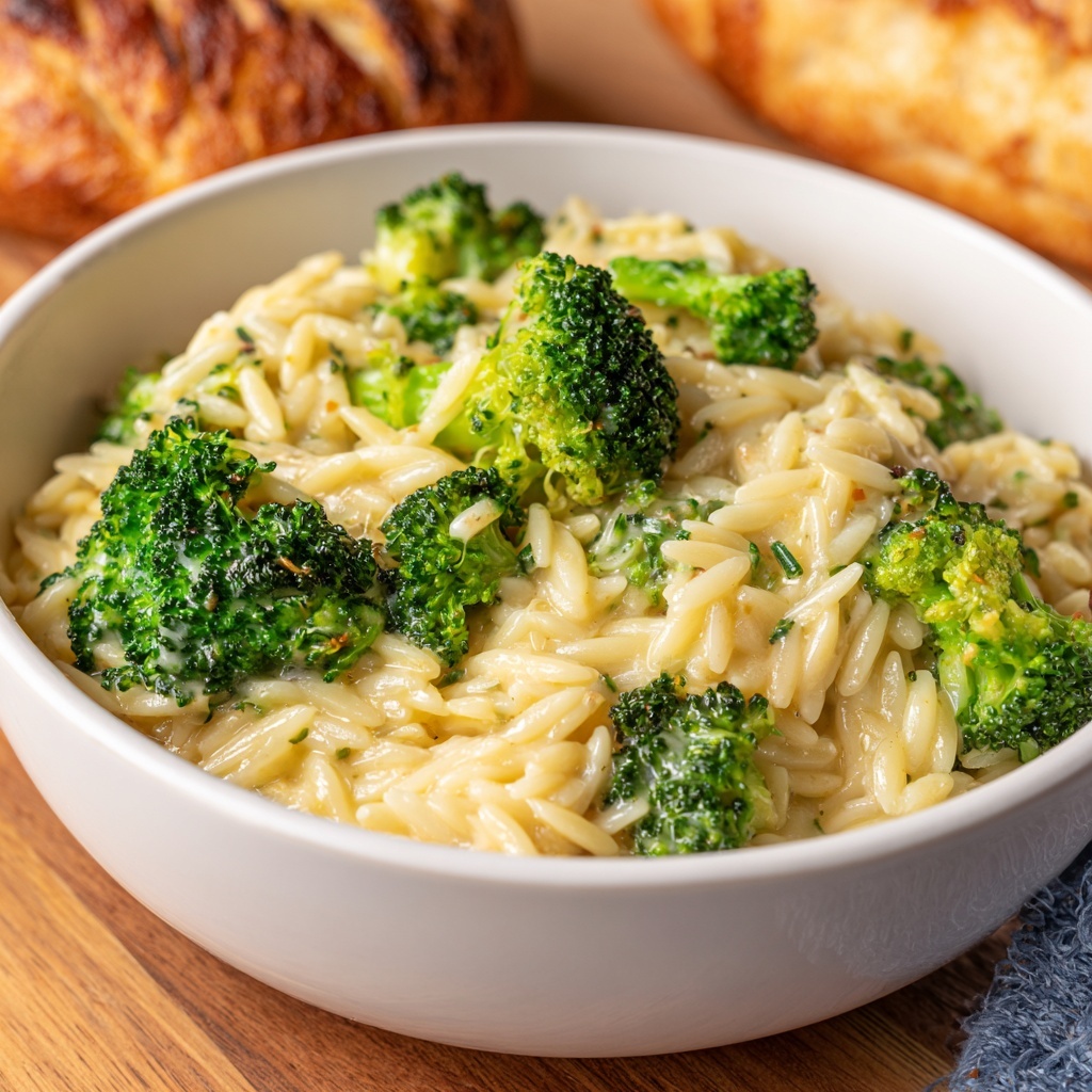 One-Pot Broccoli Cheese Orzo Recipe - Recipe Image