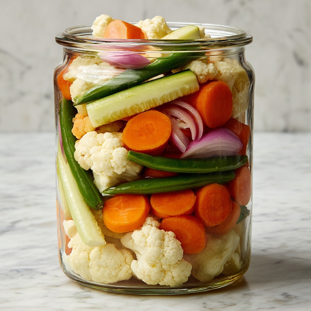 Crunchy Tangy Refrigerator Pickled Vegetables Recipe - Recipe Image