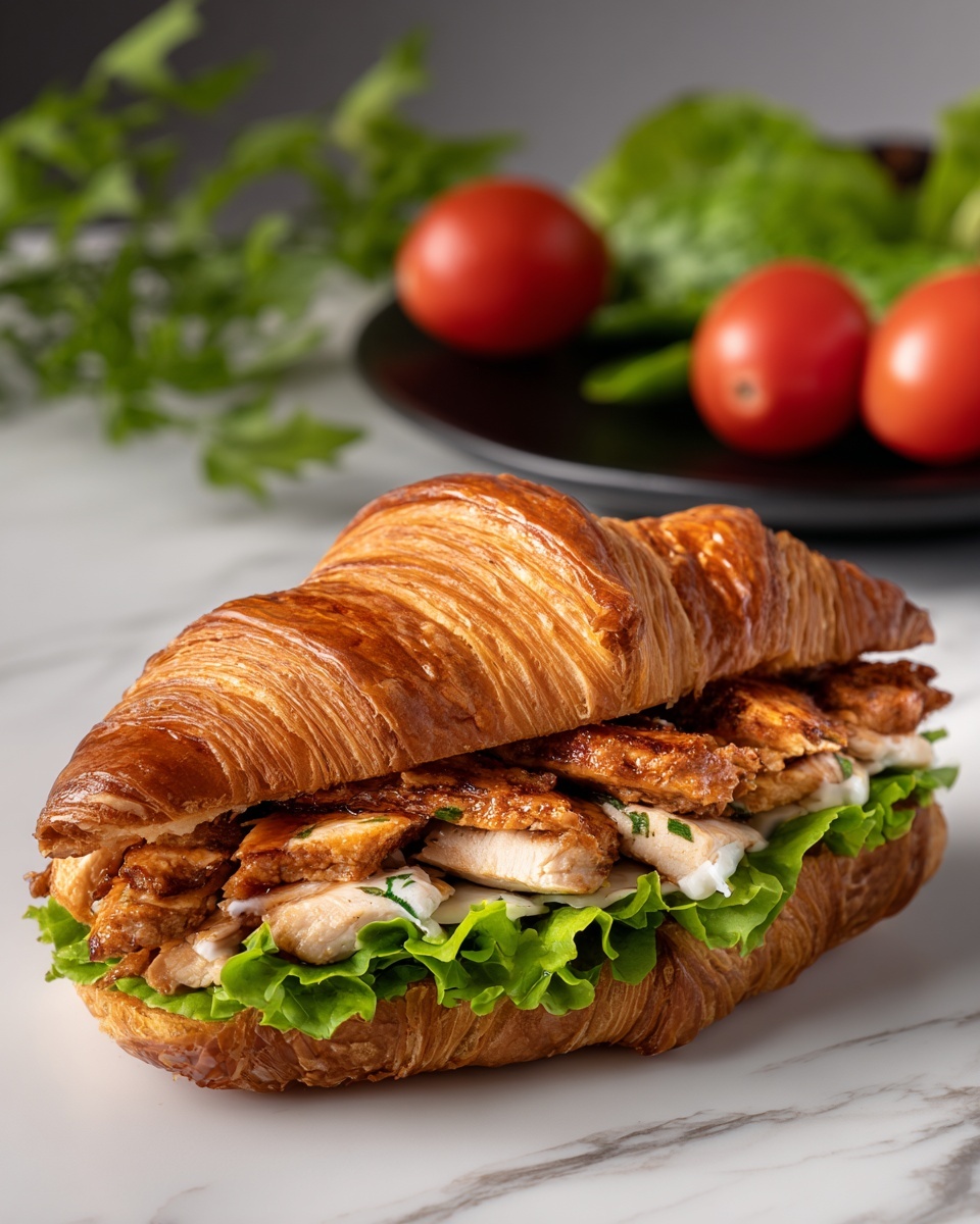 Chicken Caesar Croissant Sandwich Recipe - Recipe Image