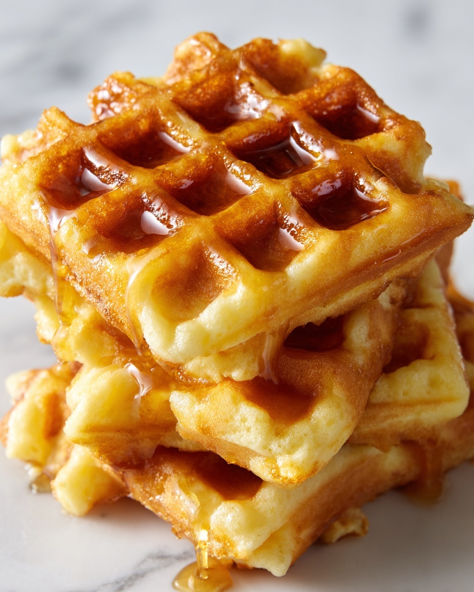 Cornbread Waffle Bites with Honey Butter Syrup Recipe - Recipe Image