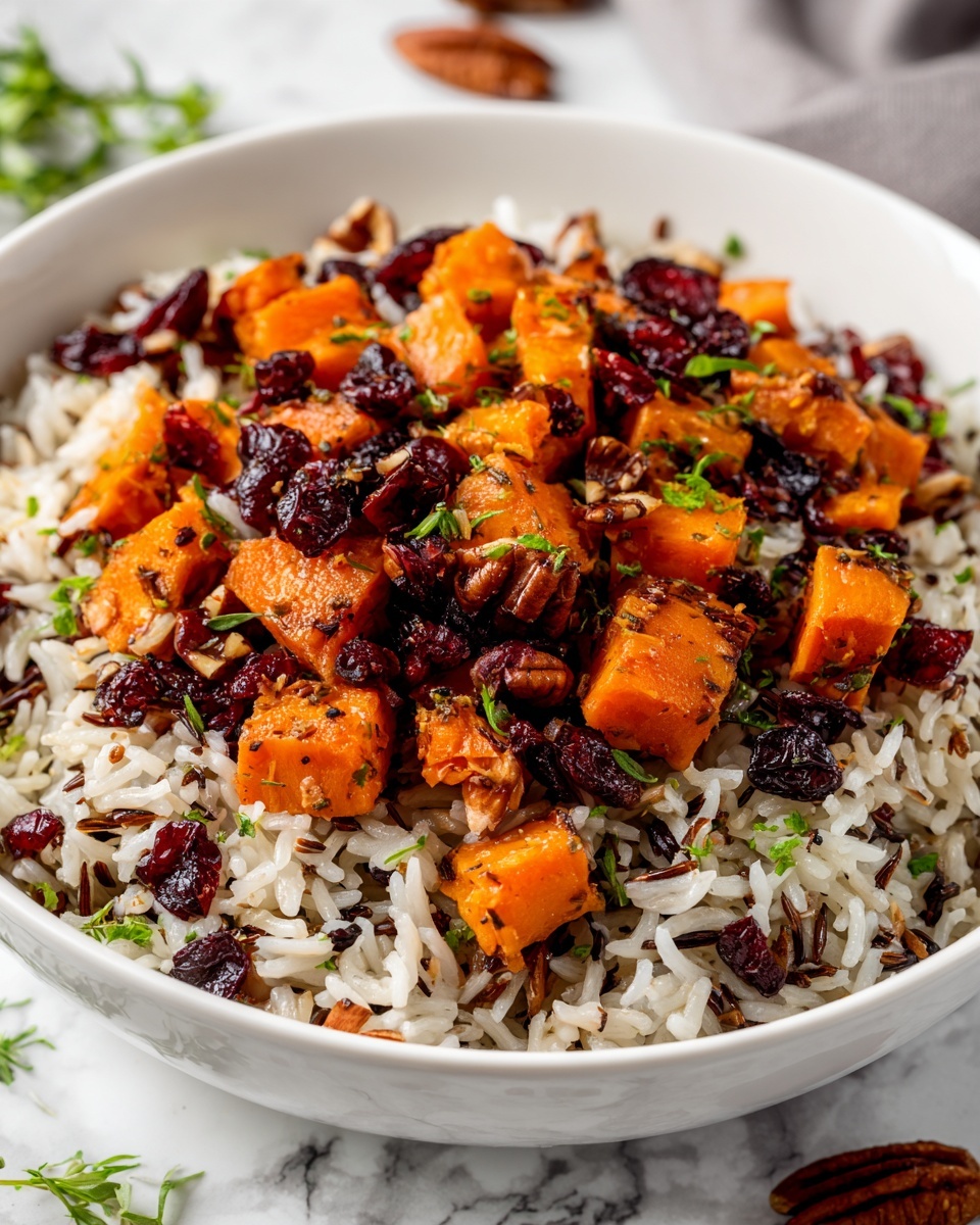 Cranberry Pecan Sweet Potato Wild Rice Pilaf Recipe - Recipe Image