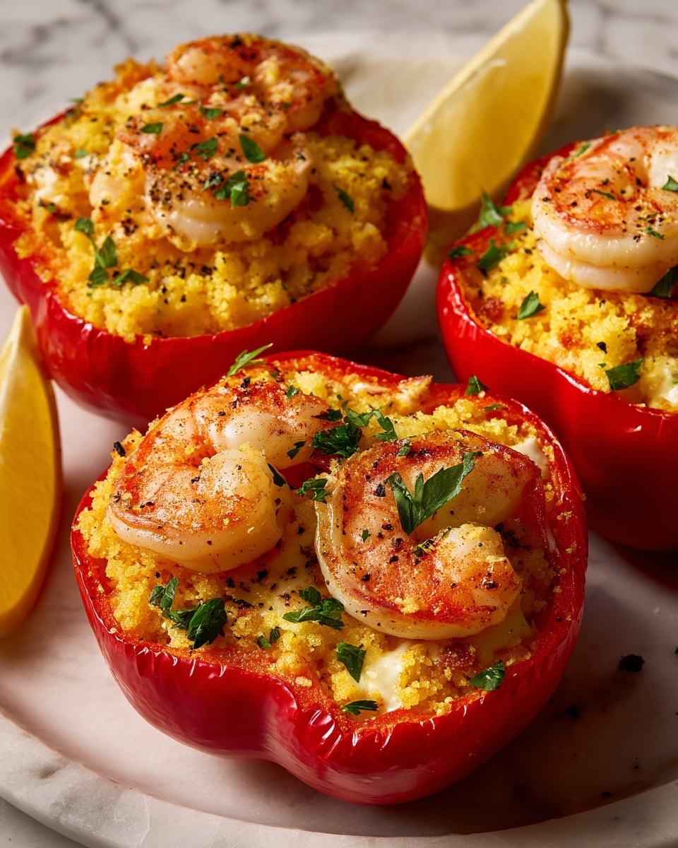 Crab and Shrimp Stuffed Bell Peppers Recipe - Recipe Image