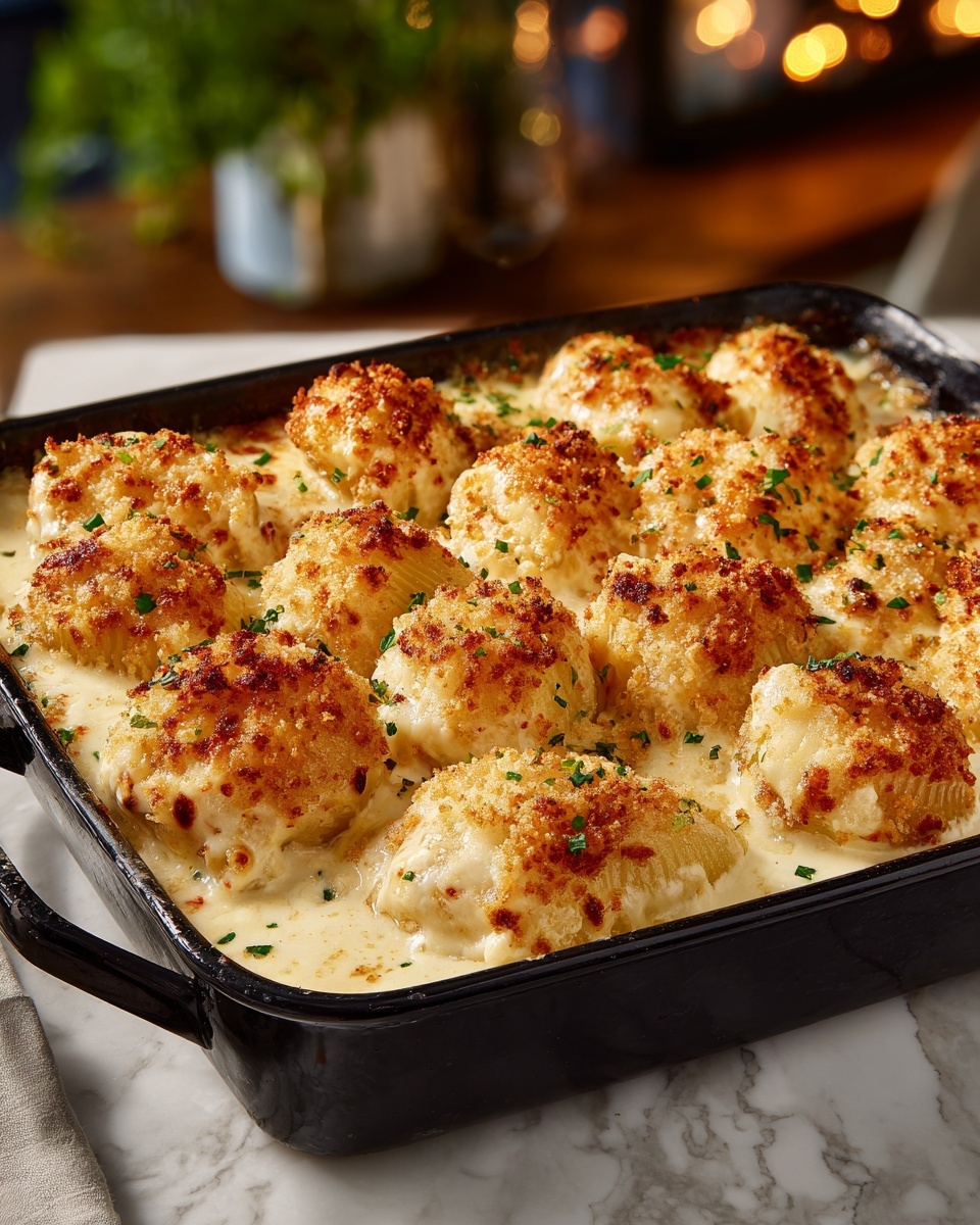 Garlic Butter Chicken Alfredo Stuffed Shells Recipe - Recipe Image