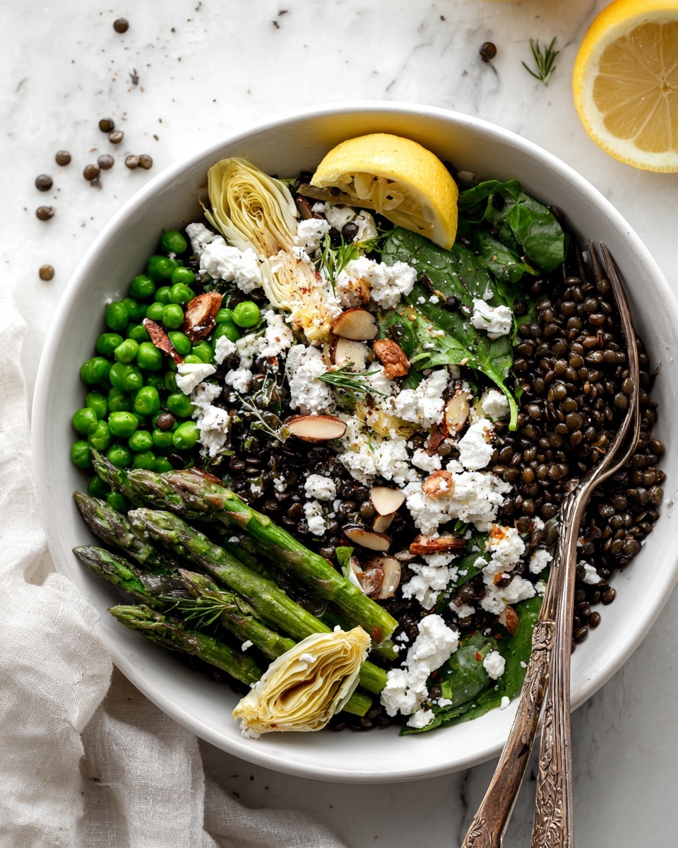 Spring Lentil Salad with Fresh Herbs, Vegetables, and Feta Recipe - Recipe Image