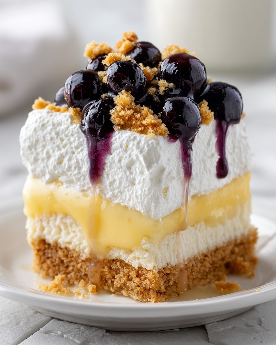 No-Bake Lemon Blueberry Pie Recipe - Recipe Image