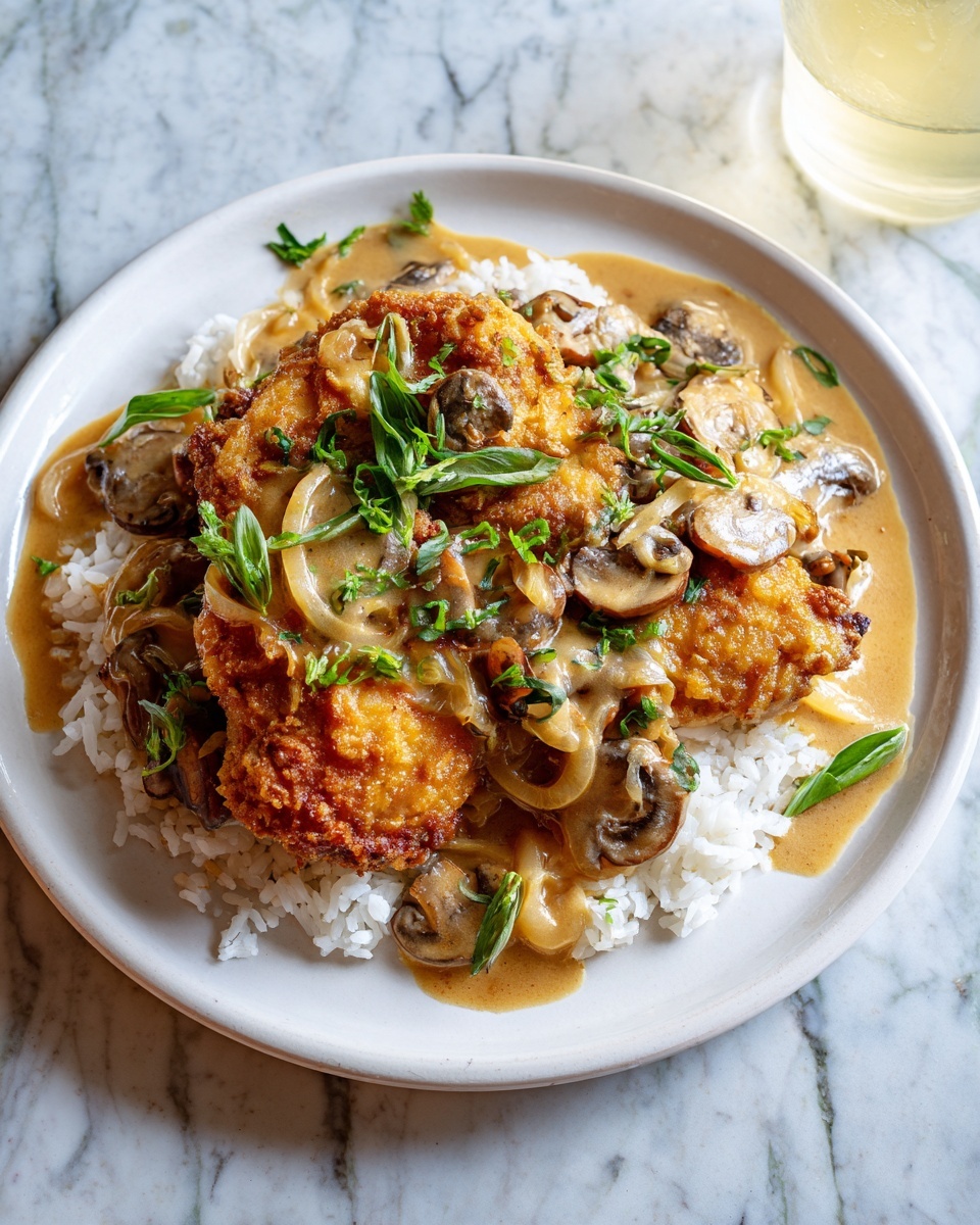 Smothered Chicken and Rice Recipe - Recipe Image