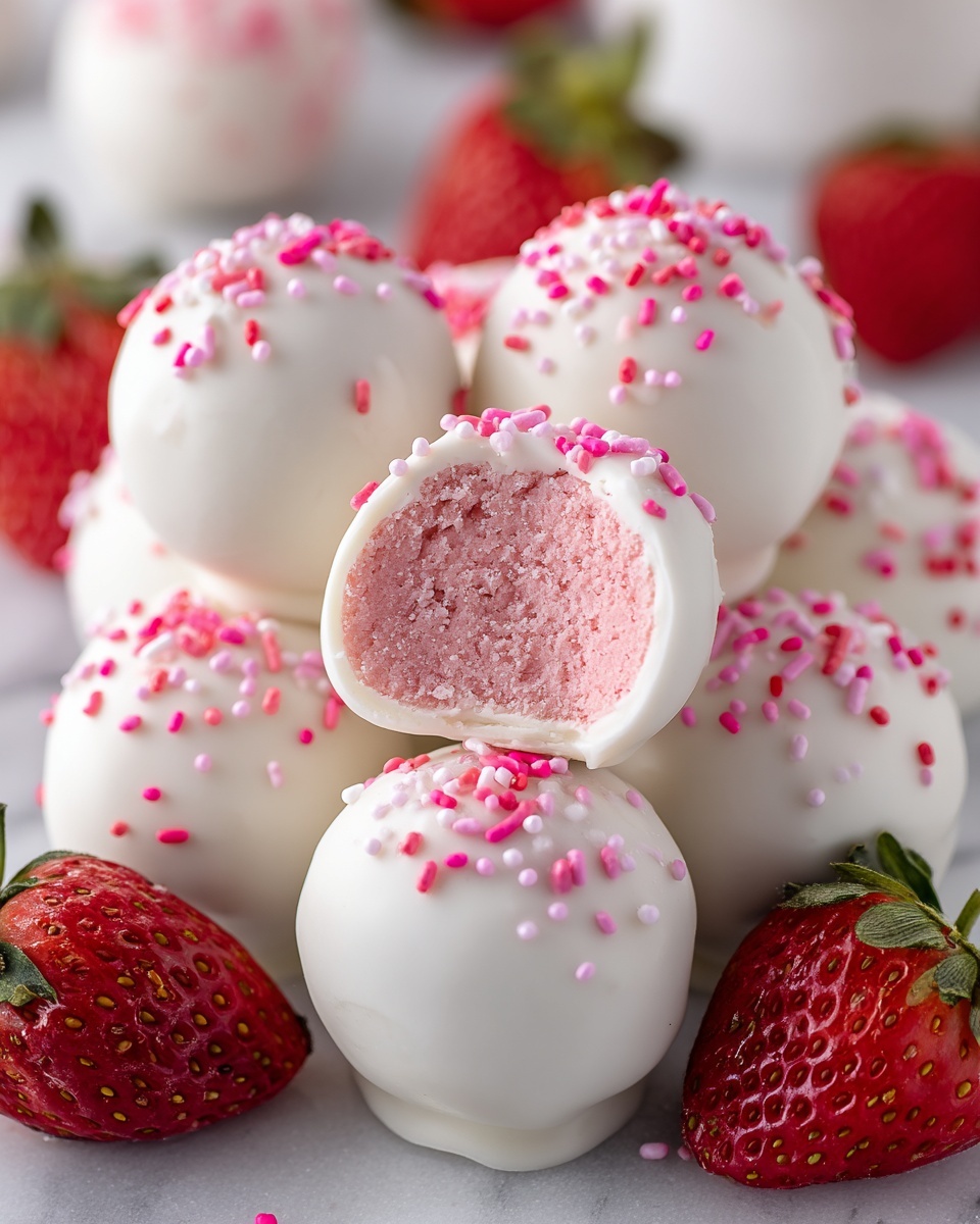 White Chocolate Strawberry Truffles Recipe - Recipe Image