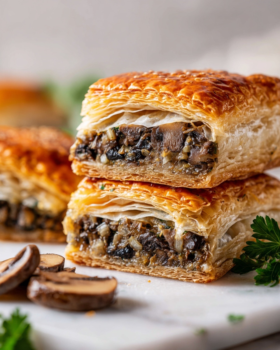 Mushroom Strudel with Leeks and Parmesan Cheese Recipe - Recipe Image