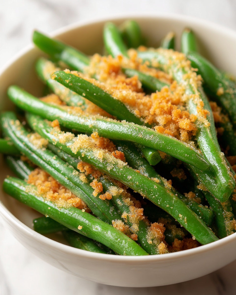 Italian Green Beans with Garlic, Parmesan, and Toasted Breadcrumbs Recipe - Recipe Image