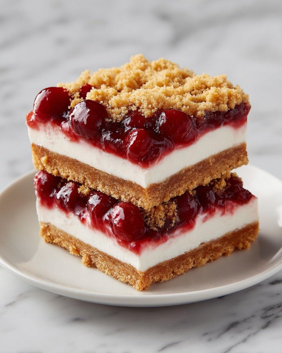 Christmas Cherry Cheesecake Bars Recipe - Recipe Image