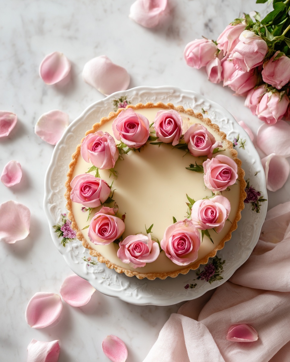Rose Blossom Panna Cotta Tart Recipe - Recipe Image