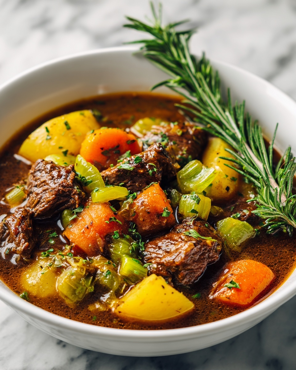 Pot Vegetable Soup with Stew Meat Recipe - Recipe Image